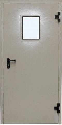 Дверь Стальная Противопожарная однопольная с остеклением EI-60 